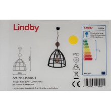 Lindby - Lustr na řetězu MAXIMILIA 1xE27/60W/230V