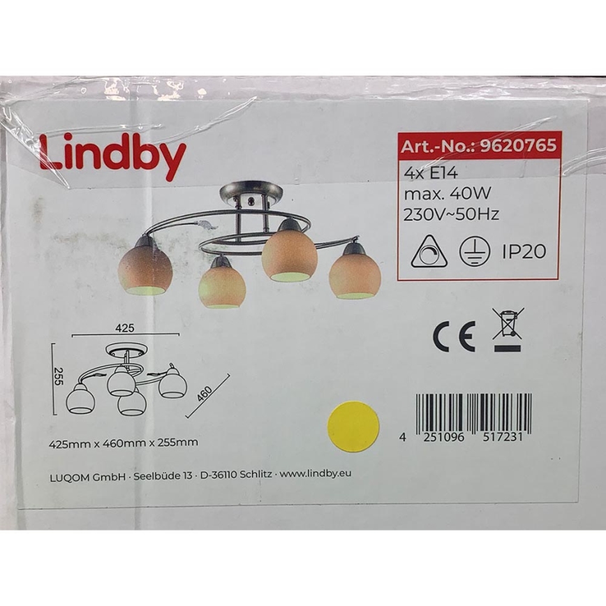 Lindby - Lustr na tyči SVEAN 4xE14/40W/230V