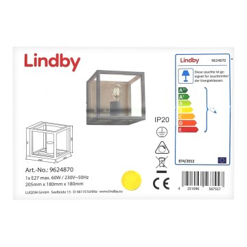 Lindby - Nástěnné svítidlo MERON 1xE27/60W/230V