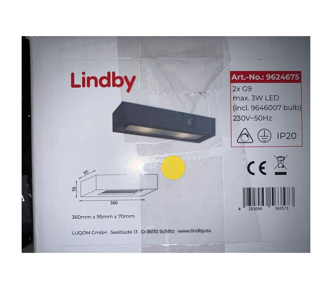 Lindby Lindby - Nástěnné svítidlo NELLIE 2xG9/5W/230V LW0986