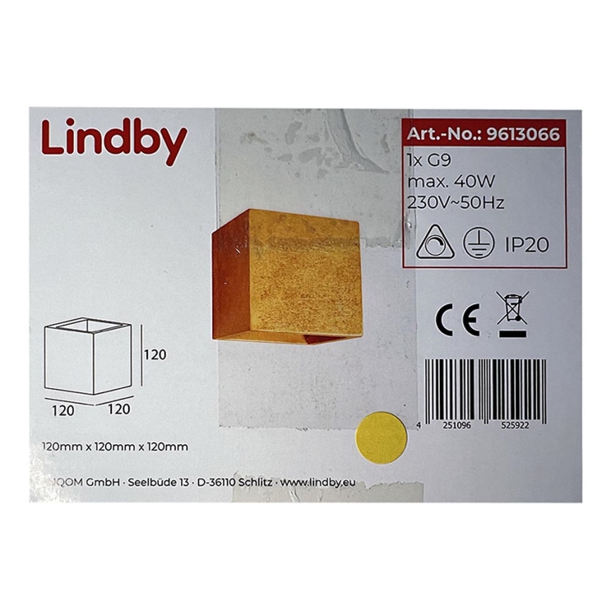 Lindby - Nástěnné svítidlo YADE 1xG9/20W/230V