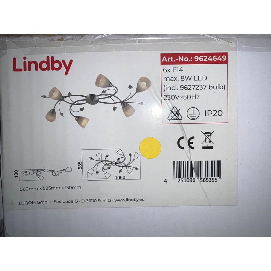 Lindby - Přisazený lustr YANNIE 6xE14/4,5W/230V