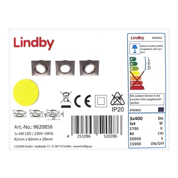 Lindby - SADA 3x LED Podhledové svítidlo ANDREJ LED/4W/230V