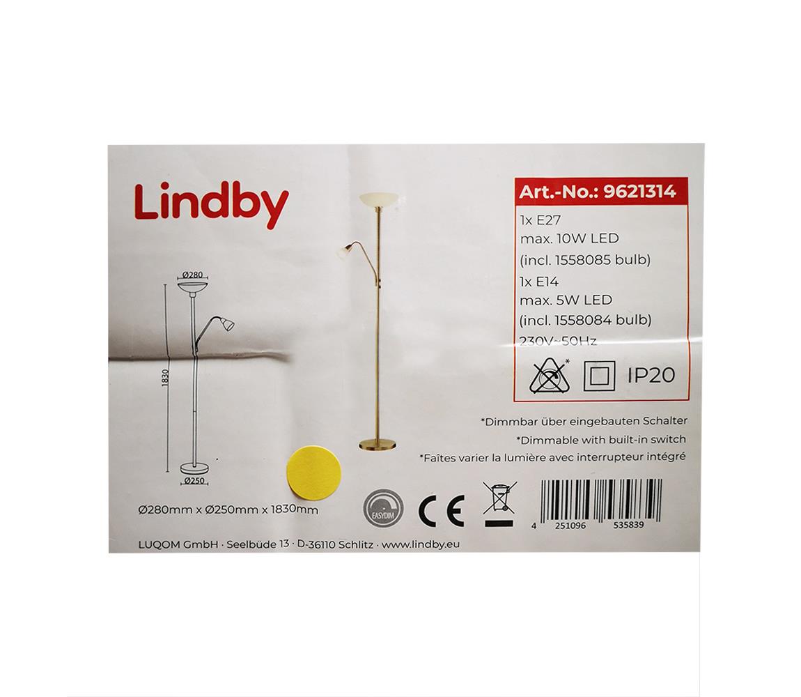 Lindby Lindby - Stojací lampa JOST 1xE27/10W/230V + 1xE14/5W 