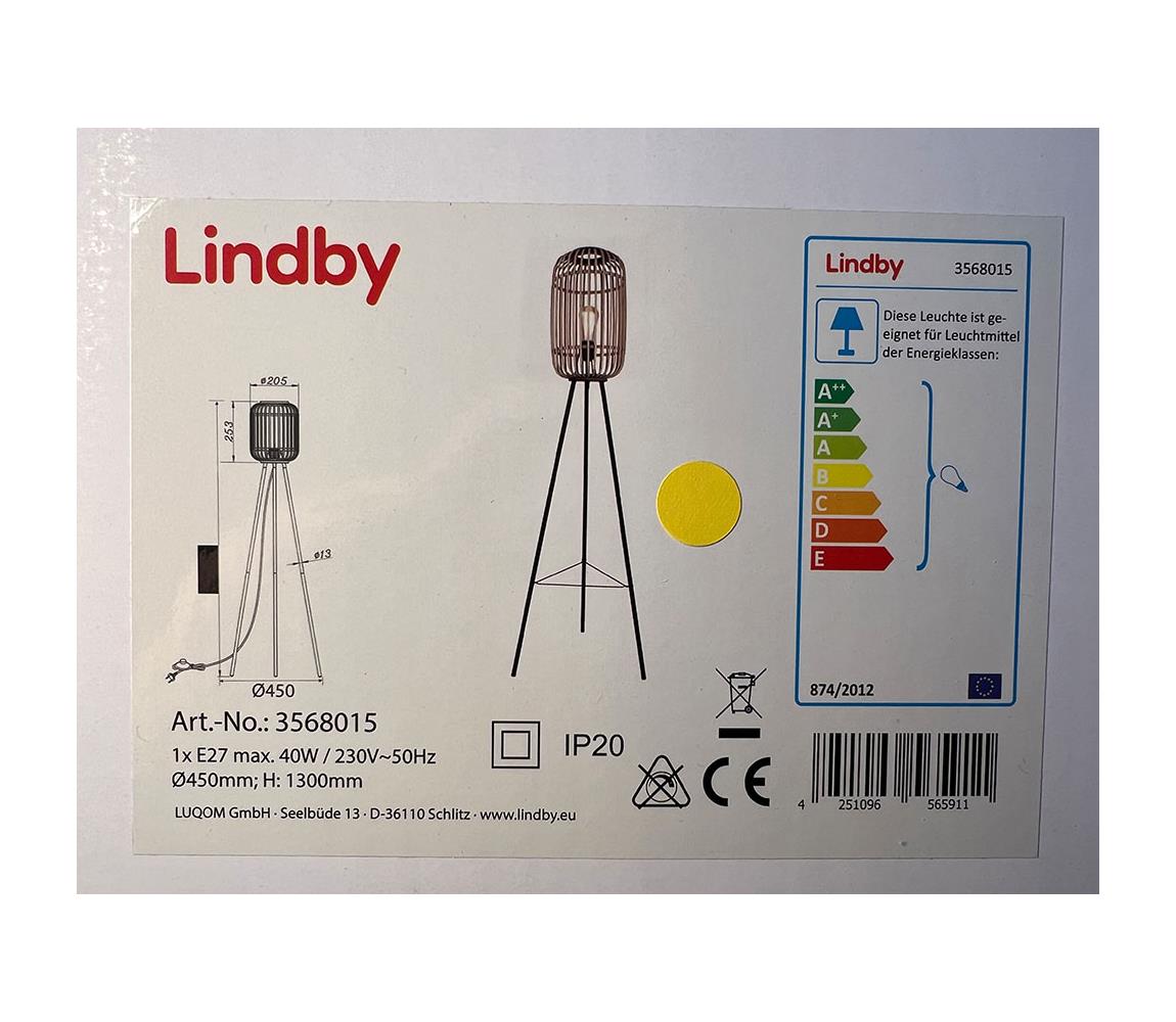 Lindby Lindby - Stojací lampa MARLY 1xE27/40W/230V 