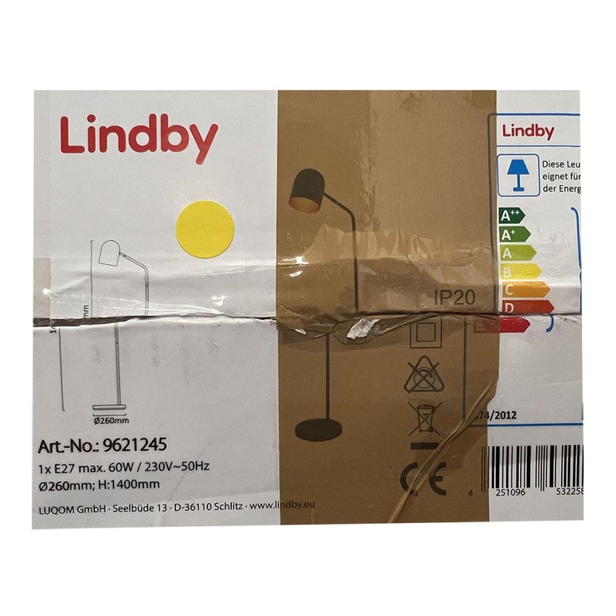 Lindby - Stojací lampa MORIK 1xE27/60W/230V
