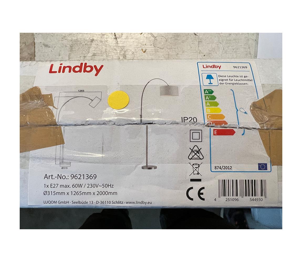 Lindby Lindby - Stojací lampa RAILYN 1xE27/60W/230V 