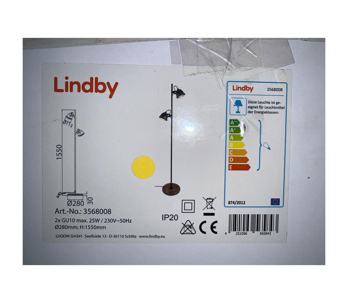 Lindby Lindby - Stojací lampa SHILA 2xGU10/25W/230V 