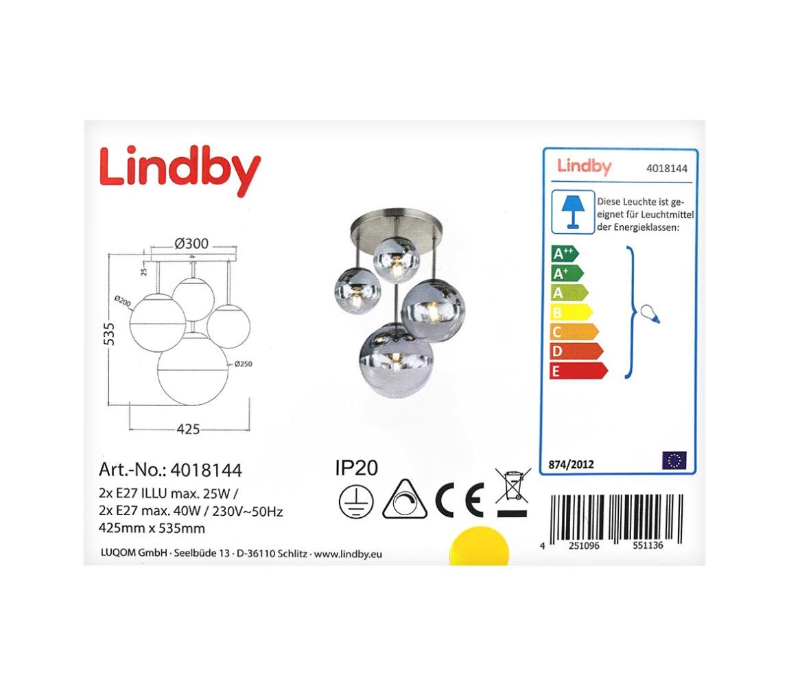 Lindby Lindby - Stropní svítidlo RAVENA 2xE27/40W/230V + 2xE27/25W/230V 