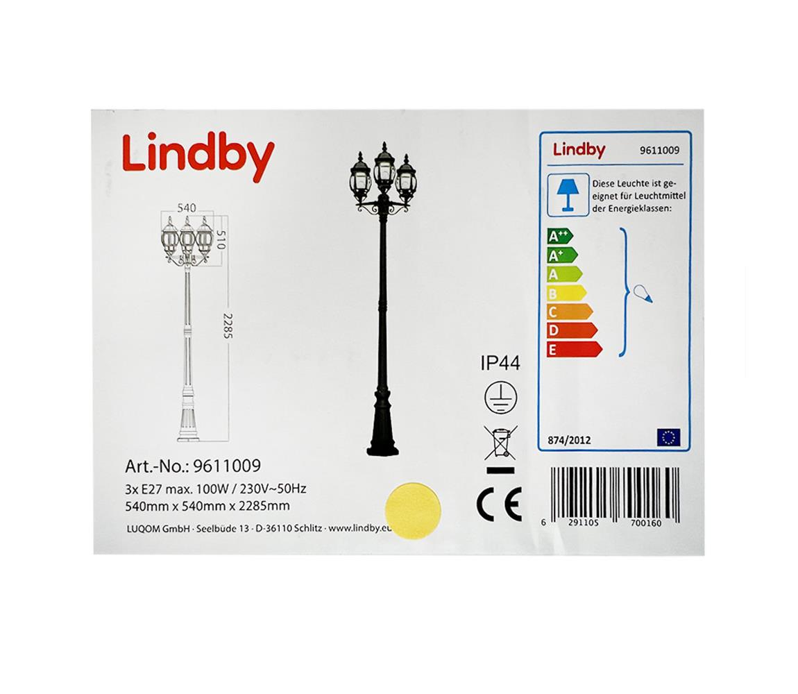 Lindby Lindby - Venkovní lampa 3xE27/100W/230V IP44 