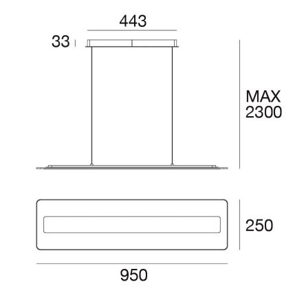 Linea Light 8936 - LED Lustr na lanku ANTILE LED/45W/230V CRI 90 bílá