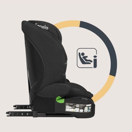 Lionelo - Autosedačka LEVI FIX i-Size 76-150 cm Black Carbon