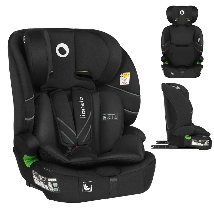 Lionelo - Autosedačka LEVI FIX i-Size 76-150 cm Black Carbon