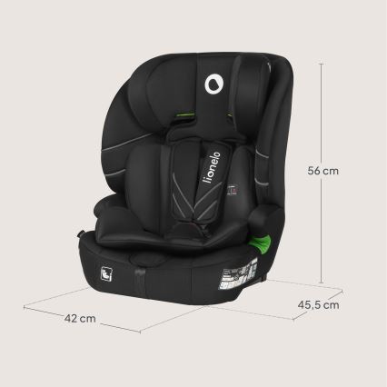 Lionelo - Autosedačka LEVI FIX i-Size 76-150 cm Black Carbon