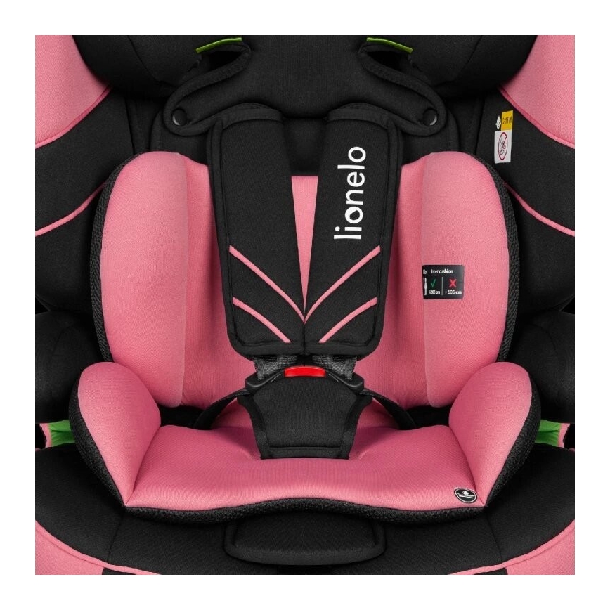 Lionelo - Autosedačka LEVI ONE i-Size 76-150 cm černá/růžová