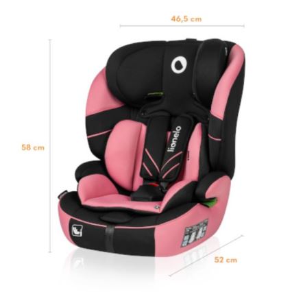 Lionelo - Autosedačka LEVI ONE i-Size 76-150 cm černá/růžová