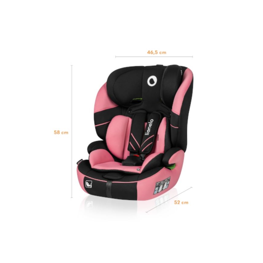 Lionelo - Autosedačka LEVI ONE i-Size 76-150 cm černá/růžová