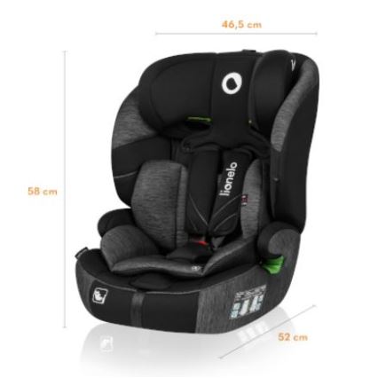 Lionelo - Autosedačka LEVI ONE i-Size 76-150 cm černá/šedá
