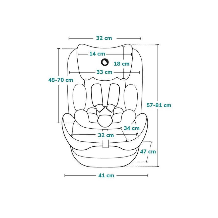 Lionelo - Autosedačka NEAL i-Size 100-150 cm Green Turquoise