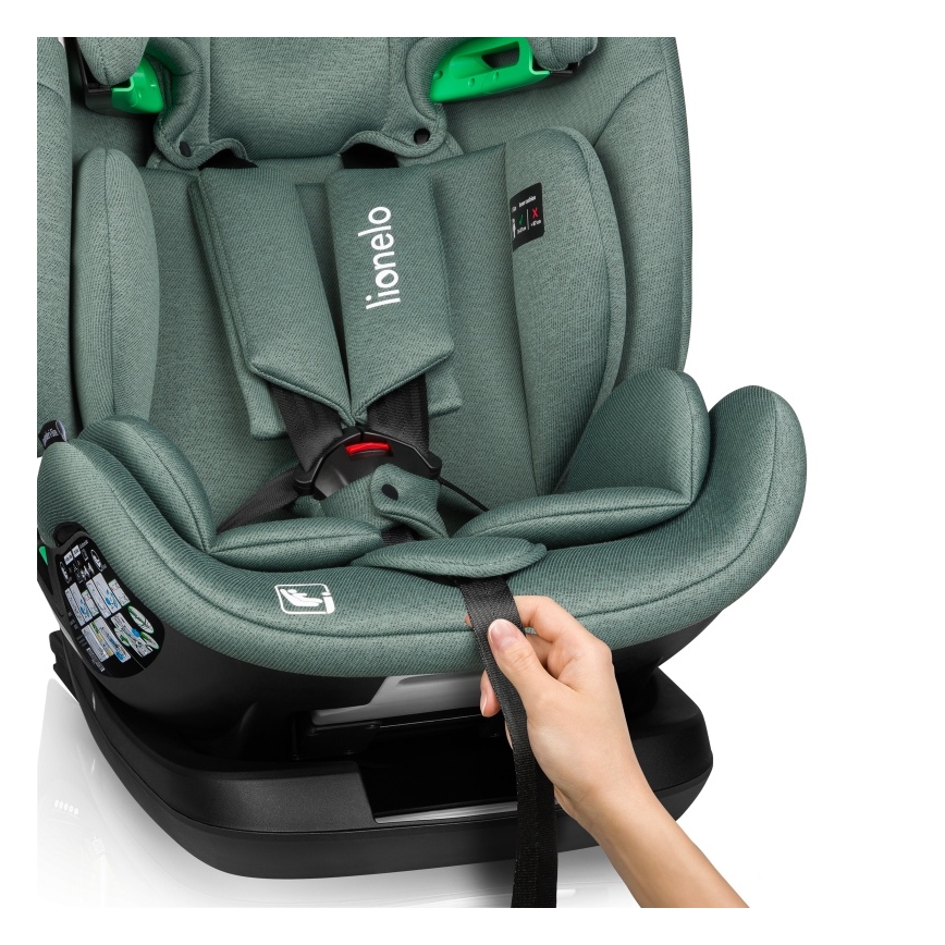 Lionelo - Autosedačka se základnou otočná LAVENDER i-Size 76-150 cm Green Pistachio