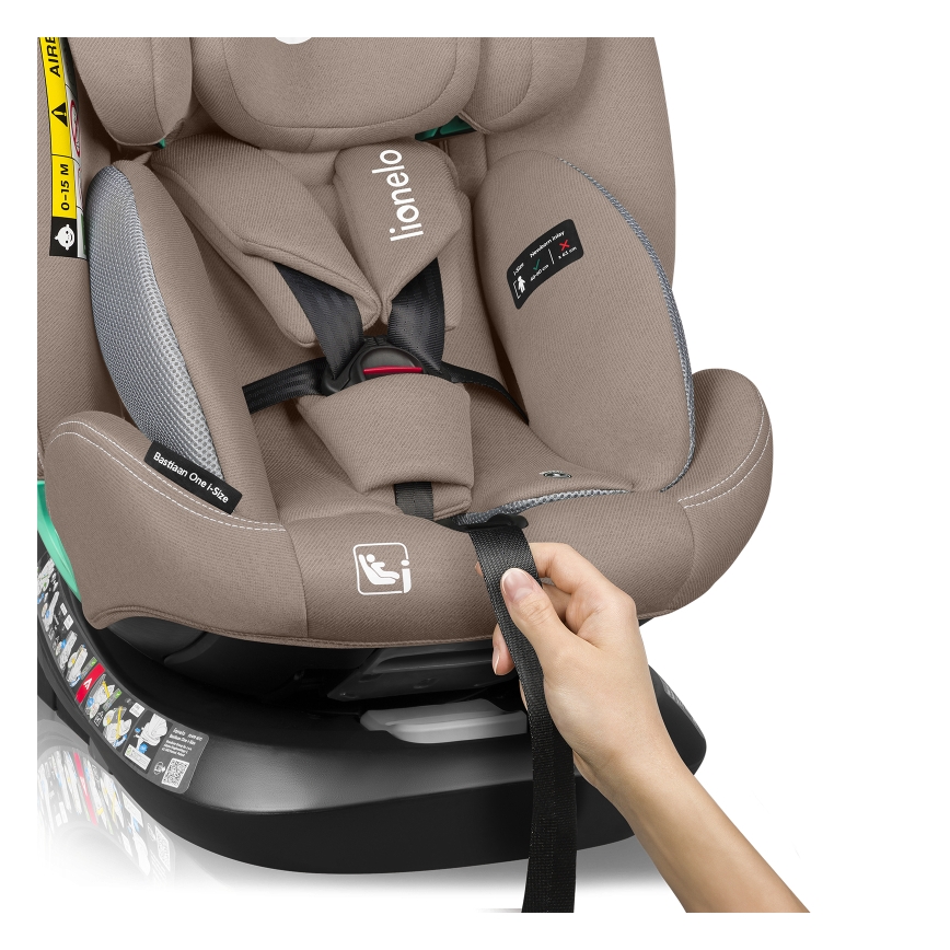 Lionelo - Autosedačka se základnou otočná BASTIAAN ONE i-Size 40-150 cm Beige Sand