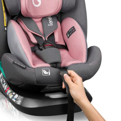 Lionelo - Autosedačka se základnou otočná BASTIAAN ONE i-Size 40-150 cm Pink Rose