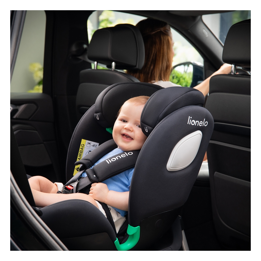 Lionelo - Autosedačka se základnou otočná BRAAM AIR i-Size 40-150 cm Black Carbon
