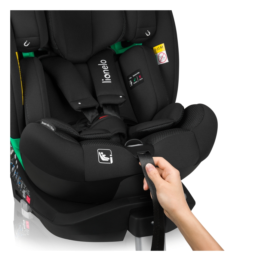 Lionelo - Autosedačka se základnou otočná BRAAM AIR i-Size 40-150 cm Black Carbon