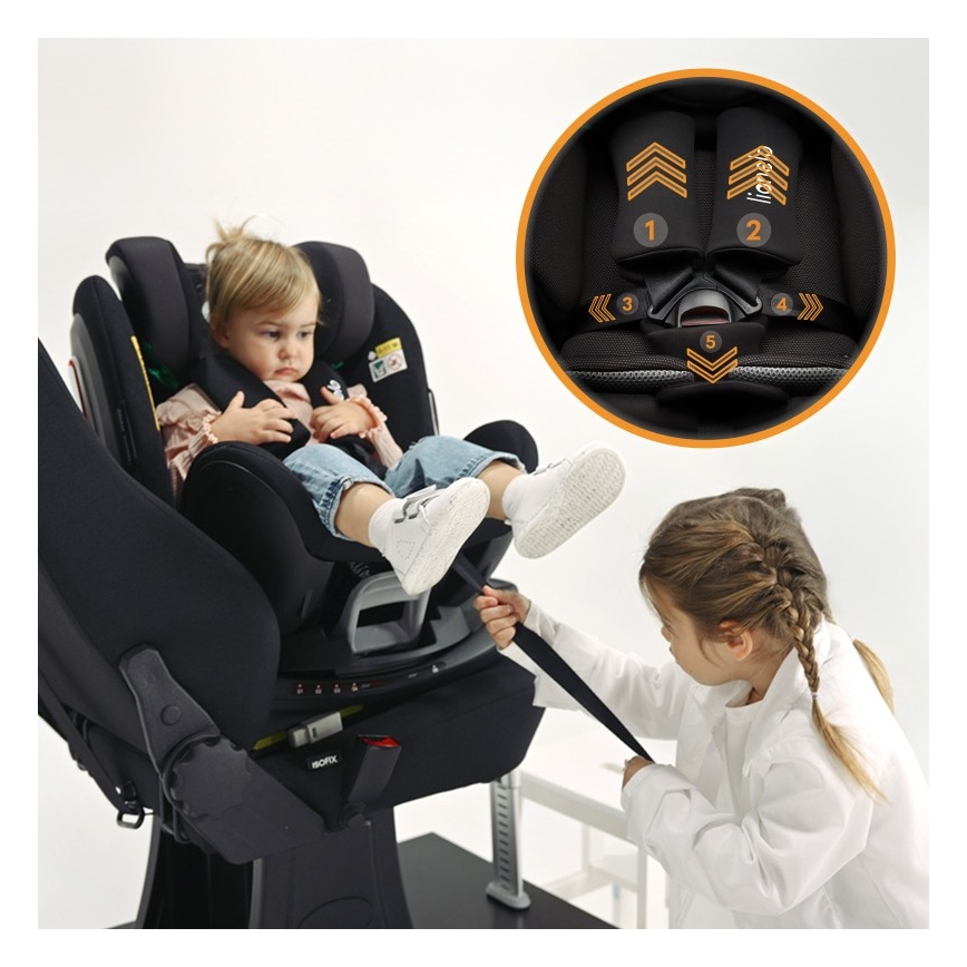 Lionelo - Autosedačka se základnou otočná ANTOON PLUS i-Size 40-105 cm Black Onyx