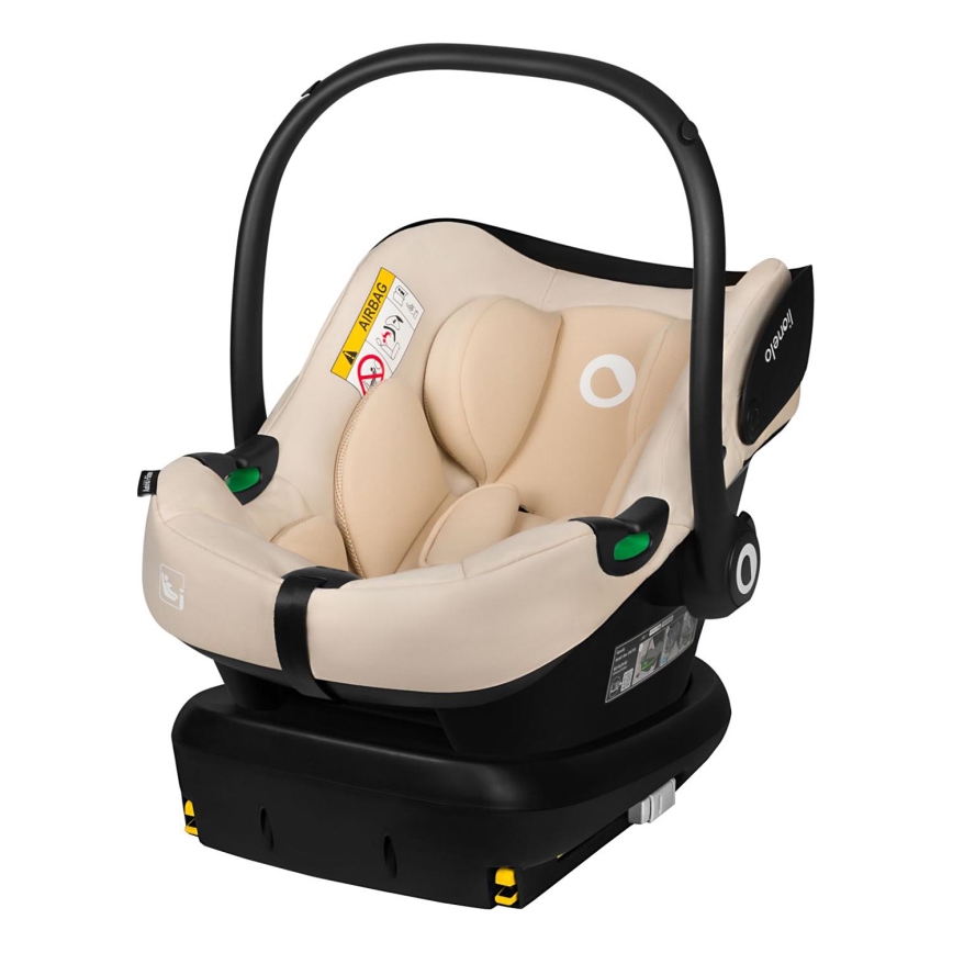 Lionelo - Autosedačka se základnou otočná ASTRID SET i-Size 40-87 cm Beige Sand