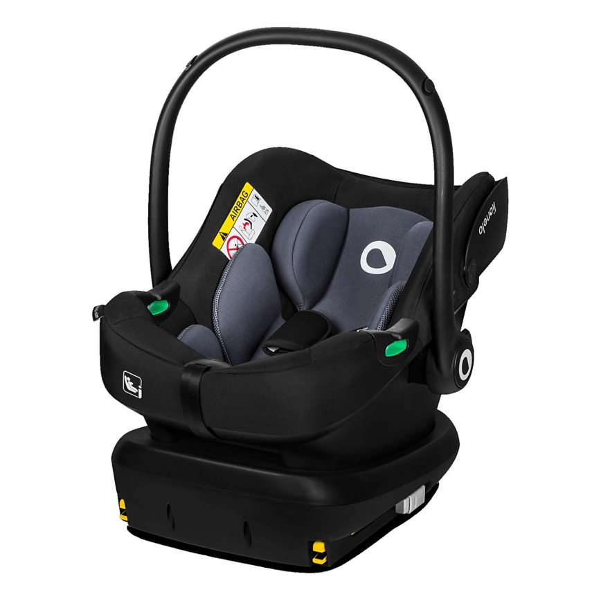 Lionelo - Autosedačka se základnou otočná ASTRID SET i-Size 40-87 cm Black Grey