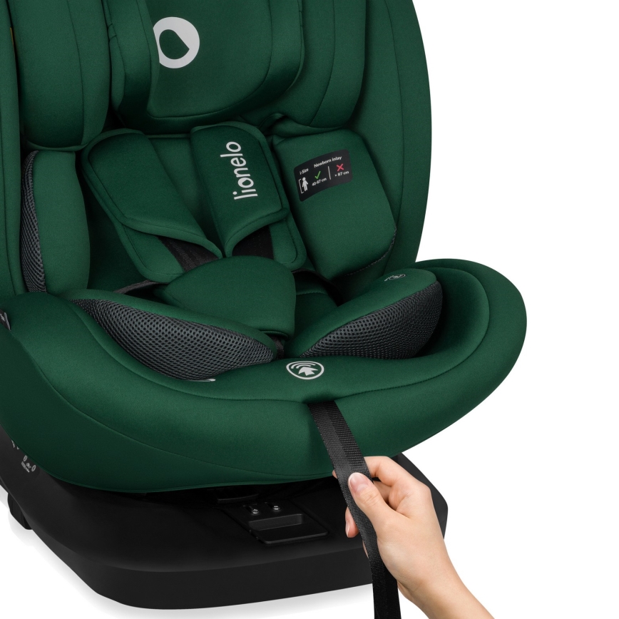 Lionelo - Autosedačka se základnou otočná BASTIAAN i-Size 40-150 cm Green Forest