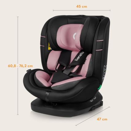 Lionelo - Autosedačka se základnou otočná BASTIAAN i-Size 40-150 cm Pink Rose