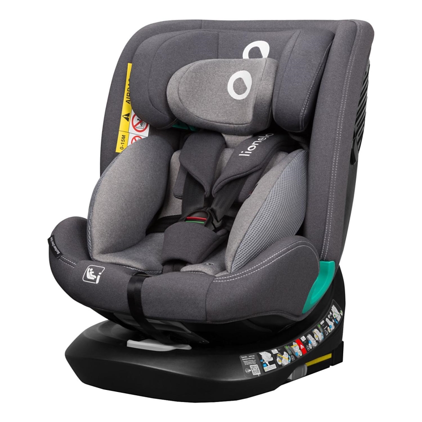 Lionelo - Autosedačka se základnou otočná BASTIAAN ONE i-Size 40-150 cm Grey Stone