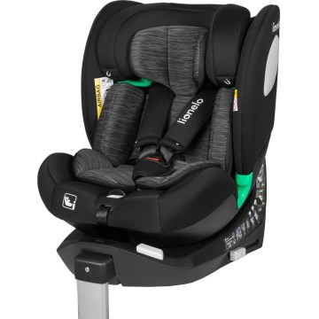 Lionelo - Autosedačka se základnou otočná BRAAM i-Size 40-150 cm Black Carbon