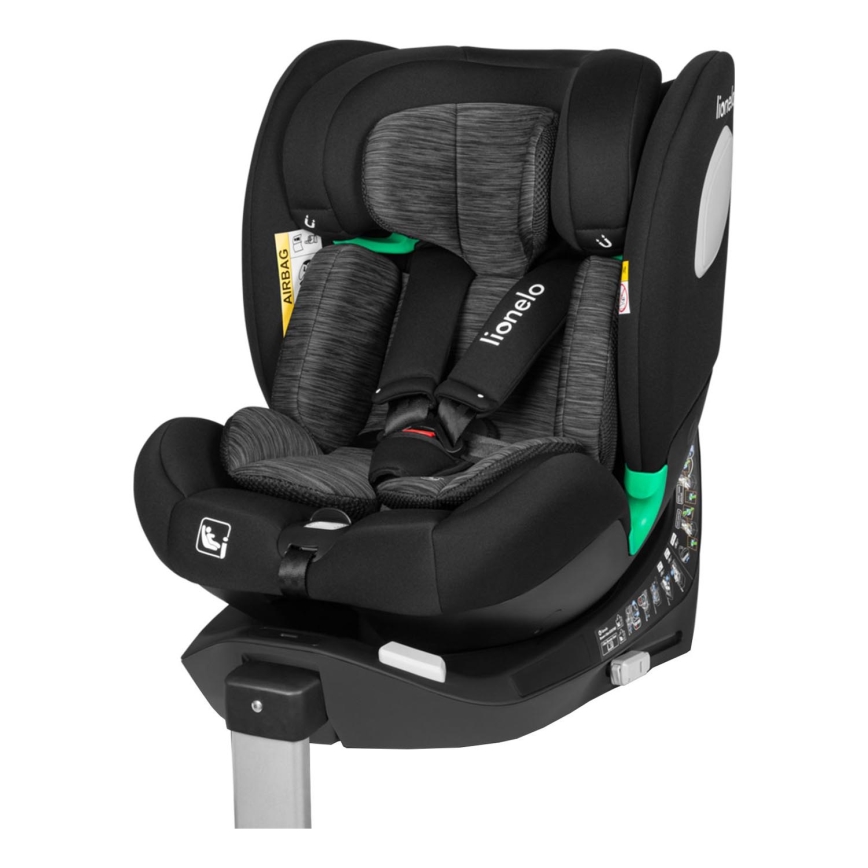 Lionelo - Autosedačka se základnou otočná BRAAM i-Size 40-150 cm Black Carbon