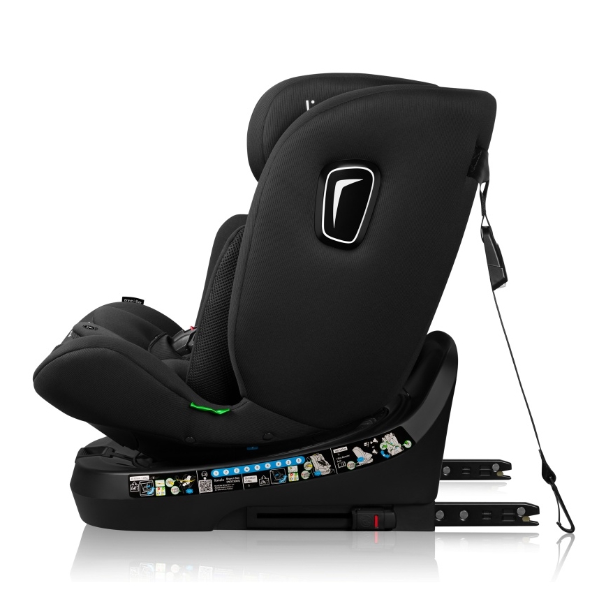 Lionelo - Autosedačka se základnou otočná BRAVE i-Size 40-150 cm Black Carbon
