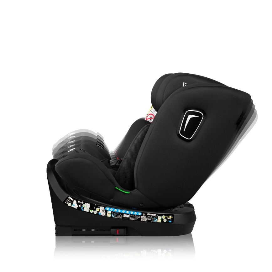 Lionelo - Autosedačka se základnou otočná BRAVE i-Size 40-150 cm Black Carbon