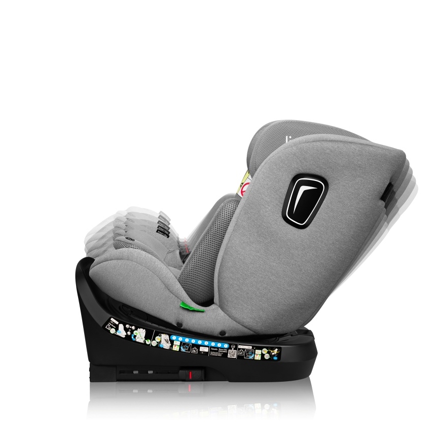 Lionelo - Autosedačka se základnou otočná BRAVE i-Size 40-150 cm Grey Stone