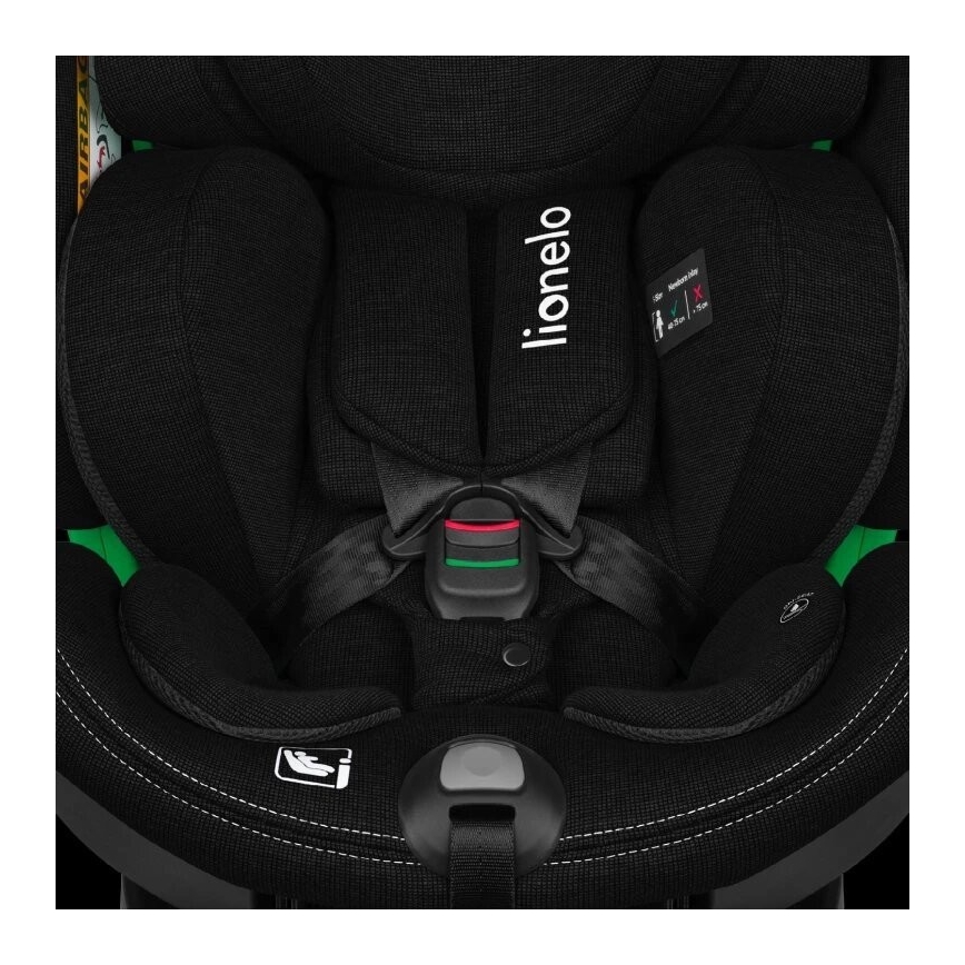 Lionelo - Autosedačka se základnou otočná HARMONY i-Size 40-150 cm černá