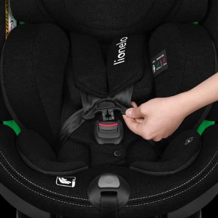 Lionelo - Autosedačka se základnou otočná HARMONY i-Size 40-150 cm černá