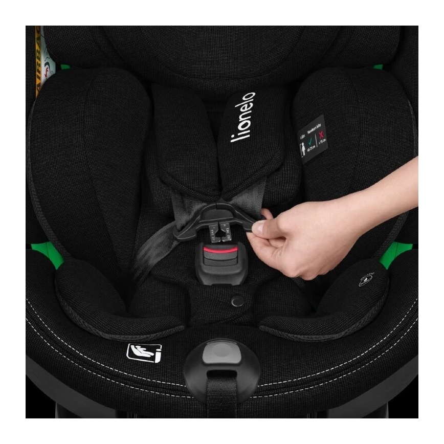 Lionelo - Autosedačka se základnou otočná HARMONY i-Size 40-150 cm černá