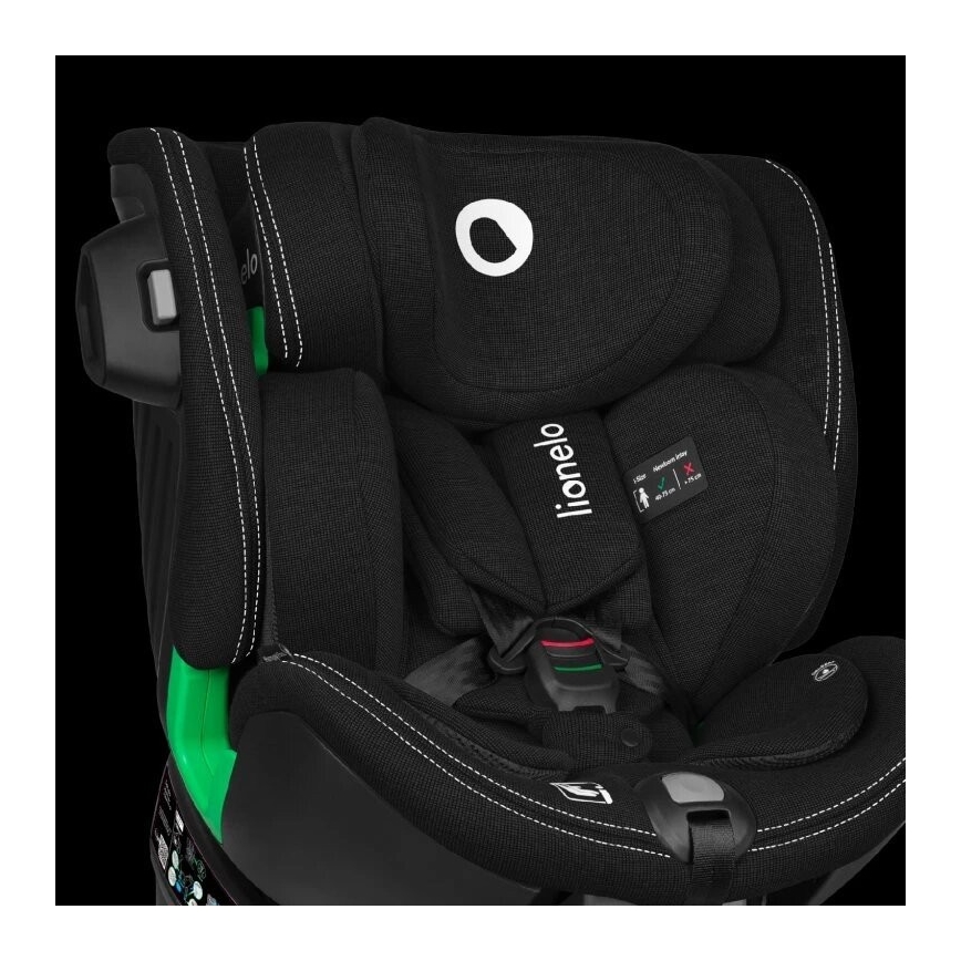 Lionelo - Autosedačka se základnou otočná HARMONY i-Size 40-150 cm černá