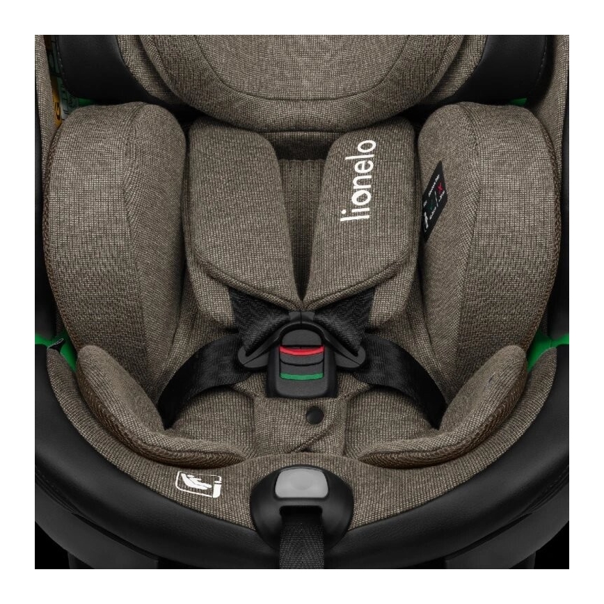 Lionelo - Autosedačka se základnou otočná HARMONY i-Size 40-150 cm černá/olivová