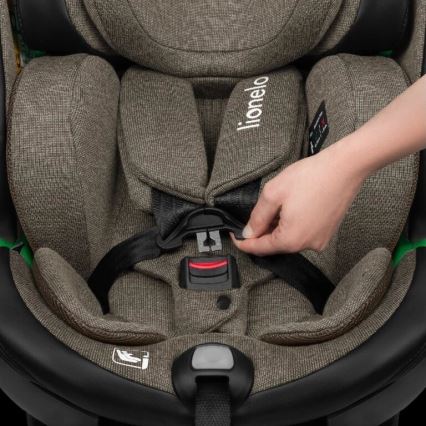 Lionelo - Autosedačka se základnou otočná HARMONY i-Size 40-150 cm černá/olivová