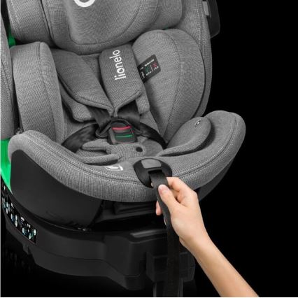 Lionelo - Autosedačka se základnou otočná HARMONY i-Size 40-150 cm černá/šedá