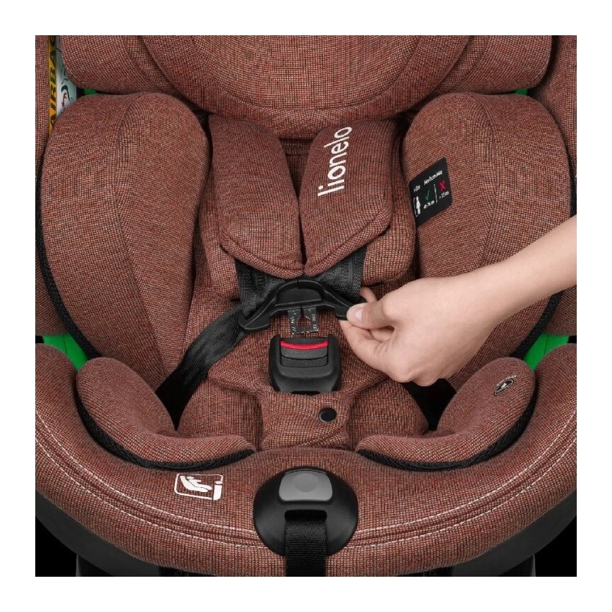 Lionelo - Autosedačka se základnou otočná HARMONY i-Size 40-150 cm cihlová
