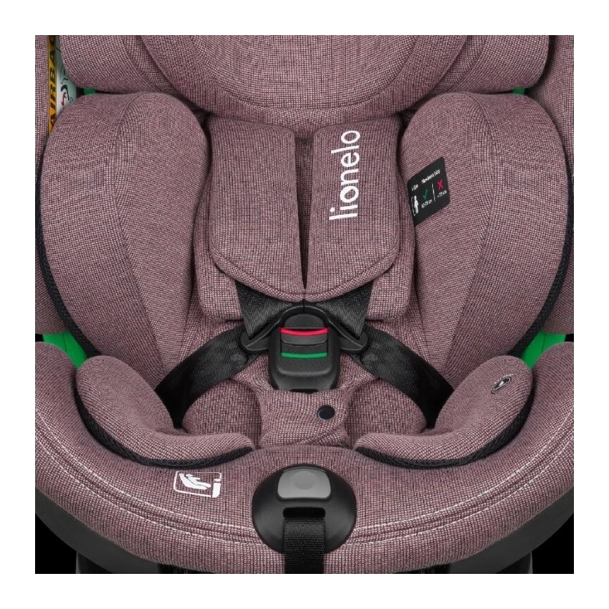 Lionelo - Autosedačka se základnou otočná HARMONY i-Size 40-150 cm růžová