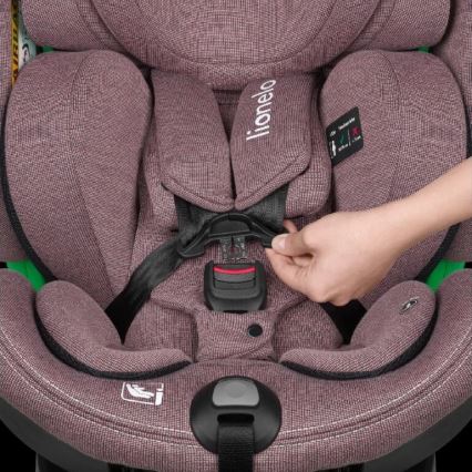 Lionelo - Autosedačka se základnou otočná HARMONY i-Size 40-150 cm růžová