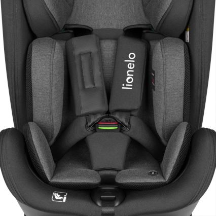 Lionelo - Autosedačka se základnou otočná HARPER i-Size 76-150 cm Black Carbon
